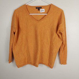 Eileen Fisher royal alpaca orange pullover sweater XS Relaxed fit